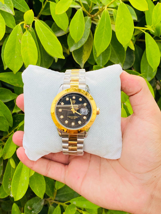 Rolex-Inspired Black Dial Watch