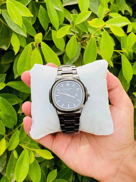 Patek Philippe-Inspired Black Dial Watch